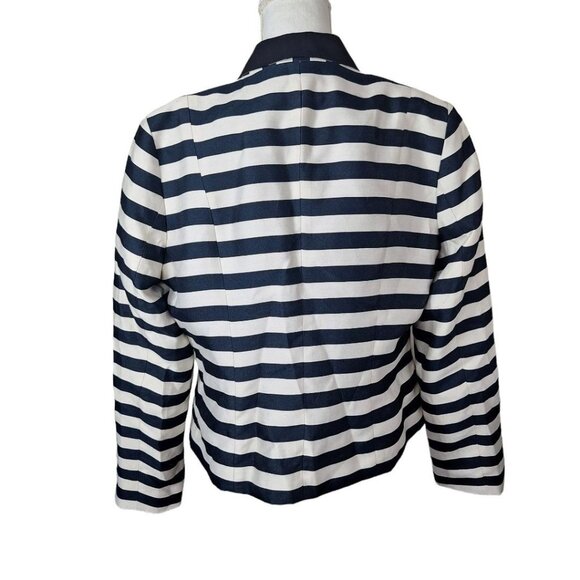 Worthington Blazer Striped Shoulder Pads Black Cream Womens XL Large Button - Picture 4 of 14